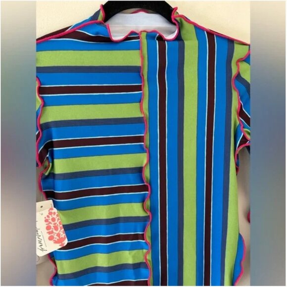 Free People NWT Seea Swim top long sleeve size S - Picture 2 of 7